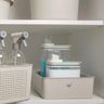 Kit Caixas Organizadoras com Tampa Flow 3l 5,4l e 12l Bege Empilháveis Lavanderia Closet - 4