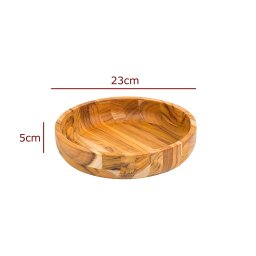 Gamela Redonda de Madeira Teca para Churrasco Stolf 23 X 23 X 5 Cm - 3