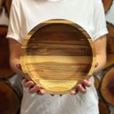 Ver imagem 2 de Gamela Redonda de Madeira Teca para Churrasco Stolf 23 X 23 X 5 Cm