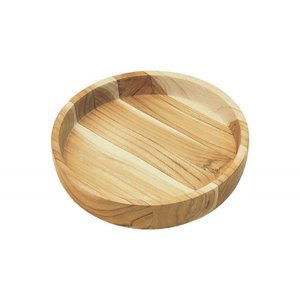 Gamela Redonda de Madeira Teca para Churrasco Stolf 23 X 23 X 5 Cm