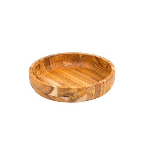 Gamela Redonda de Madeira Teca para Churrasco Stolf 23 X 23 X 5 Cm