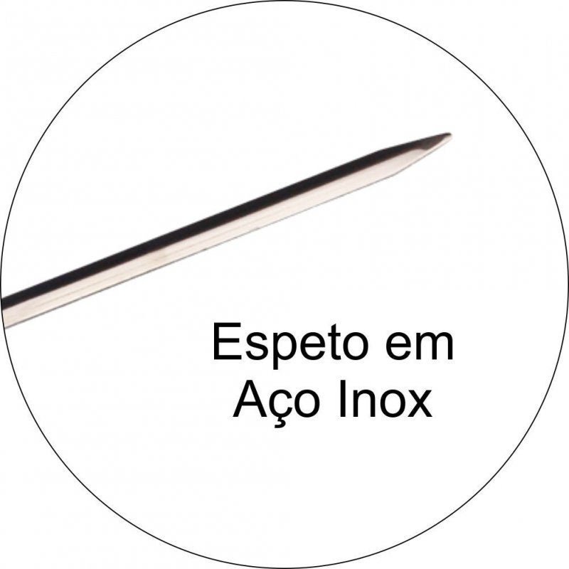 Kit Espetos 80cm De Inox Com Cabo Madeira - Duplo E Espada