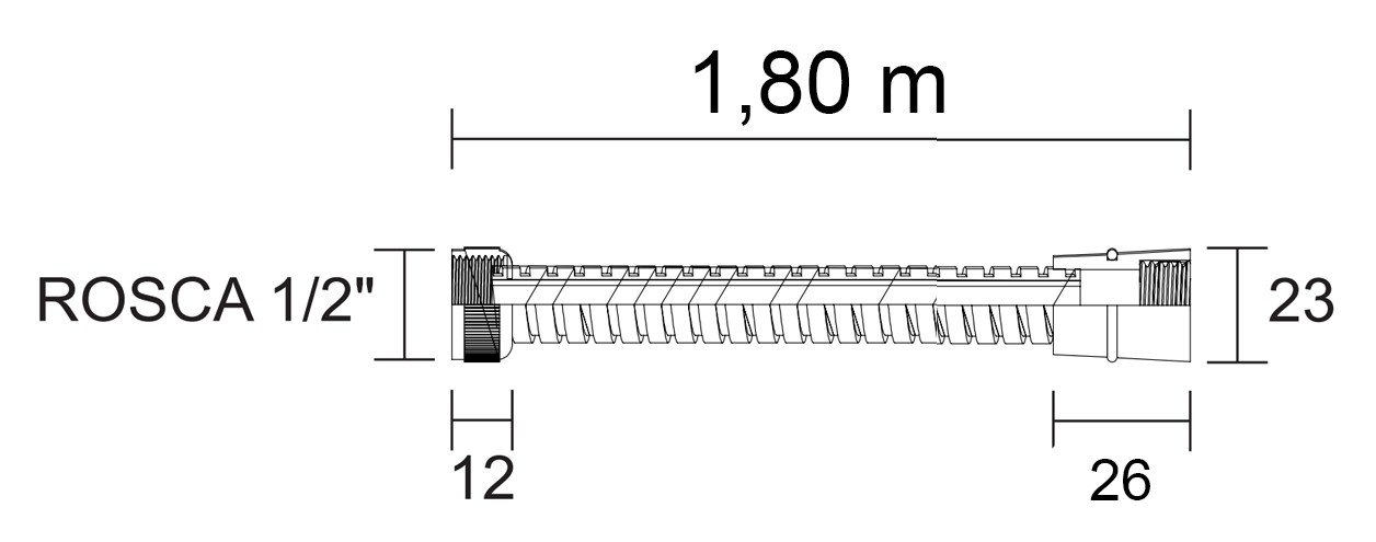Flexível Ligação Deca Cromada 1,80 M Ducha Chuveiro - 4260020 - 3