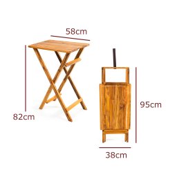 Mesa de Madeira Teca para Churrasco Desmontável Stolf - 2