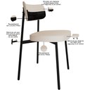 Ver imagem 4 de Kit 04 Cadeiras Estofada para Sala de Jantar Astrid Preto C01 Linho Palha Courino Preto - Lyam Decor
