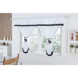 Cortina De Cozinha Angola Branco - 1