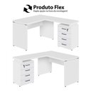 Ver mais imagens de Escrivaninha L 1,20m C/ Gaveteiro 4 Gavetas Pés Painel F5 Cor:branco