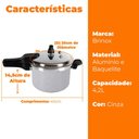 Ver imagem 6 de Panela de Pressão Indução Antiaderente Brinox 4,2l Ceramic Life Super Gris Cinza 4954/101