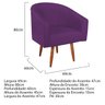 Poltrona Decorativa Sala de Estar Recepção Luiza Pés Palito Suede Roxo - ADJ Decor - 3