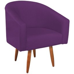 Poltrona Decorativa Sala de Estar Recepção Luiza Pés Palito Suede Roxo - ADJ Decor - 6