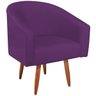 Poltrona Decorativa Sala de Estar Recepção Luiza Pés Palito Suede Roxo - ADJ Decor - 6