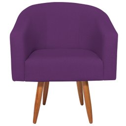 Poltrona Decorativa Sala de Estar Recepção Luiza Pés Palito Suede Roxo - ADJ Decor - 2