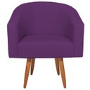 Ver imagem 2 de Poltrona Decorativa Sala de Estar Recepção Luiza Pés Palito Suede Roxo - ADJ Decor