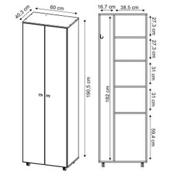 Armário Multiuso 2 Portas e 4 Prateleiras  Am3101 - 4