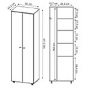 Ver imagem 4 de Armário Multiuso 2 Portas 4 Prateleiras com Rodízios AM3101 60cm Branco