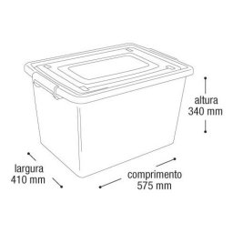 Caixa Organizadora Multiuso Plástica 56 Litros C Tampa - 2 Caixa Organizadora Multiuso Plástica 56 Litros C Tampa - 2