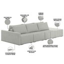 Ver imagem 4 de Sofá Ilha Modular para Sala 342cm com Puff Dublin K01 Linho Cinza - Lyam Decor