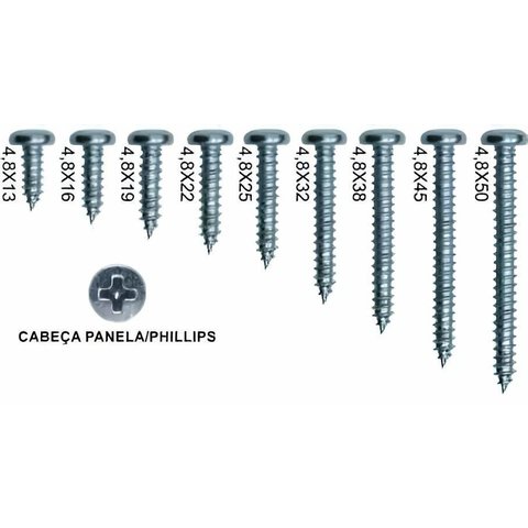 Parafuso Aço Zincado Philips 4.8x45 Mm 200 Unidades Jomarca
