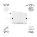 Ver imagem 3 de Armário de Cozinha Aéreo 80cm Pérola Z34 Branco - Mpozenato