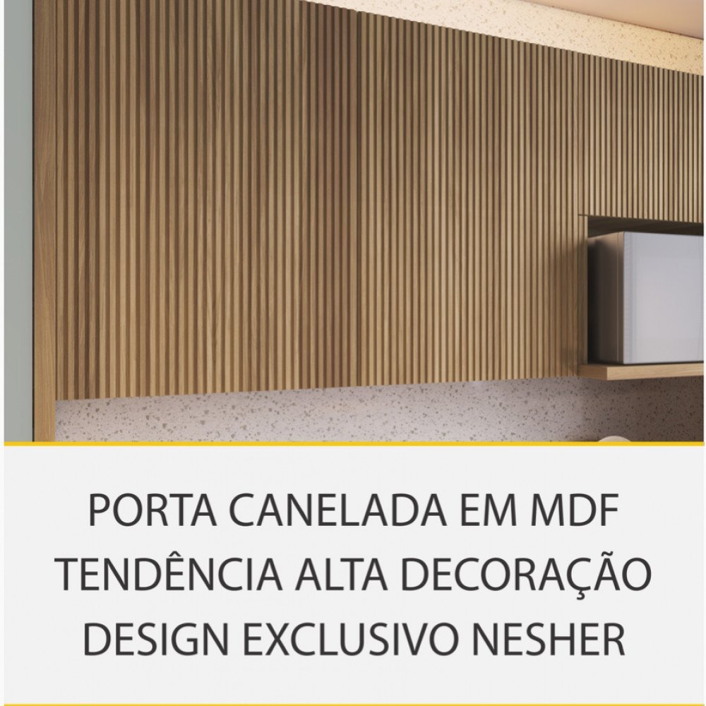 Cozinha 4 Peças Nesher Rainha Ripado 100% Mdf - 4