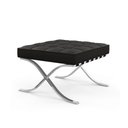 Ver imagem 1 de Puff Barcelona Cromado em Couro Natural Preto Cor Preto