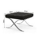 Ver imagem 2 de Puff Barcelona Cromado em Couro Natural Preto Cor Preto