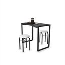 Ver imagem 1 de Mesa de Cozinha Porto Preto 90 cm com 02 Banquetas Manu Corino Branco - D’Rossi