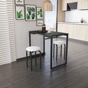 Ver imagem 2 de Mesa de Cozinha Porto Preto 90 cm com 02 Banquetas Manu Corino Branco - D’Rossi