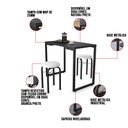 Ver imagem 6 de Mesa de Cozinha Porto Preto 90 cm com 02 Banquetas Manu Corino Branco - D’Rossi