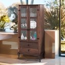 Ver imagem 7 de Cristaleira 2 Gavetas Madeira Maciça Portas Vidro D112 Imbuia Shop Jm