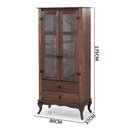 Ver imagem 3 de Cristaleira 2 Gavetas Madeira Maciça Portas Vidro D112 Imbuia Shop Jm