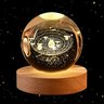 Kit 2 Luminárias Decorativas Globo Led Universo 3d Esculpida a Laser - Astronauta e Sistema Solar Lu - 2