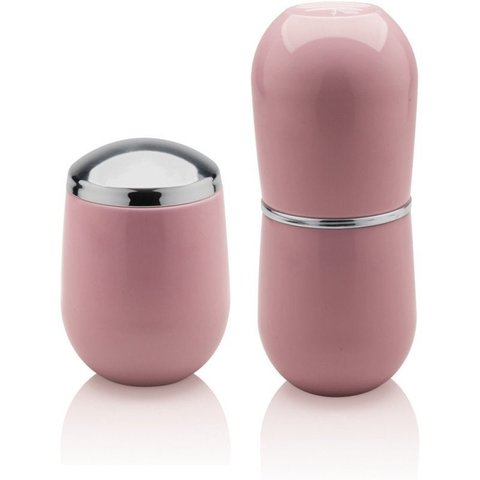 Porta Algodão/ Cotonete + Porta Escova Banheiro Rosa