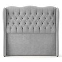 Ver imagem 5 de Cabeceira Cama Box Casal Padrão Alora 140cm Estofada Capitonê Moderna Linho Cinza - Desk Design