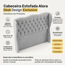 Ver imagem 3 de Cabeceira Cama Box Casal Padrão Alora 140cm Estofada Capitonê Moderna Linho Cinza - Desk Design