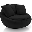 Ver imagem 1 de Poltrona Decorativa Giratória Kira M03 Veludo Preto - Lyam Decor