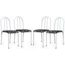 Ver imagem 2 de Conjunto 4 Cadeiras para Cozinha e Sala de Jantar Branco/Preto Floral