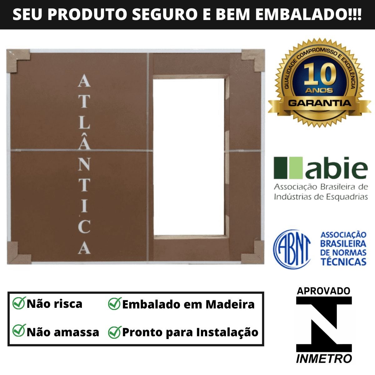 Janela de Alumínio Branco C/ Arremate A=1,00m x L=2,00m Veneziana de Correr 6 Folhas Linha Magnum - 11