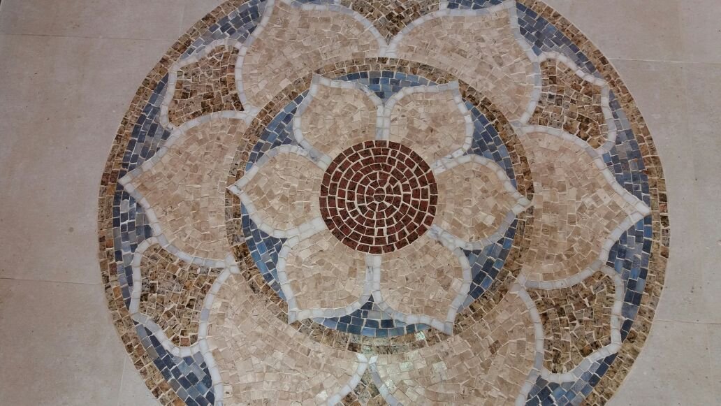 Mandala Indiana Piso Mosaico Lótus Iii 70cm - 2