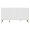 Ver imagem 7 de Aparador Buffet 4 Portas Retrô Veneza Multimóveis V3556 Branco/Natural
