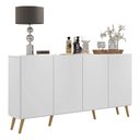 Ver imagem 1 de Aparador Buffet 4 Portas Retrô Veneza Multimóveis V3556 Branco/Natural