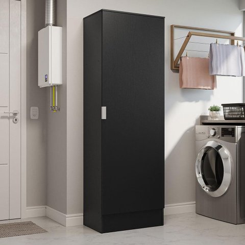 Armário Multiuso 60 Cm 1 Porta Preto Madesa