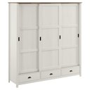 Ver imagem 2 de Guarda Roupa Casal 196cm 3 Portas Deslizantes Lazio Branco/Freijó F07 - Mpozenato