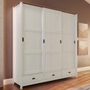 Ver imagem 1 de Guarda Roupa Casal 196cm 3 Portas Deslizantes Lazio Branco/Freijó F07 - Mpozenato