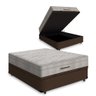 Cama Box Baú Viúva Marrom + Colchão Viúva Airtech Spring Molas Ensacadas (128x188x65) - Ortobom - 1