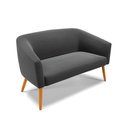 Ver imagem 2 de Namoradeira 02 Lugares Suede Pés Palito Castanho Preto