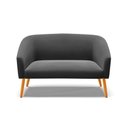 Ver imagem 7 de Namoradeira 02 Lugares Suede Pés Palito Castanho Preto