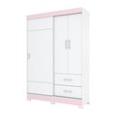 Ver imagem 2 de Guarda Roupa Solteiro 03 Portas 02 Gavetas Corba Briz Branco/branco E Rosa Chá Ii