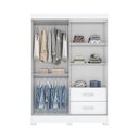 Ver imagem 6 de Guarda Roupa Solteiro 03 Portas 02 Gavetas Corba Briz Branco/branco E Rosa Chá Ii