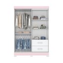 Ver imagem 3 de Guarda Roupa Solteiro 03 Portas 02 Gavetas Corba Briz Branco/branco E Rosa Chá Ii